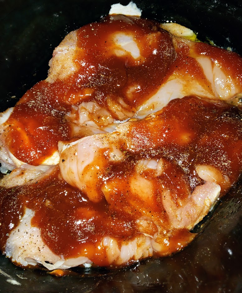 Crock Pot BBQ Chicken - The Four Acre Farm